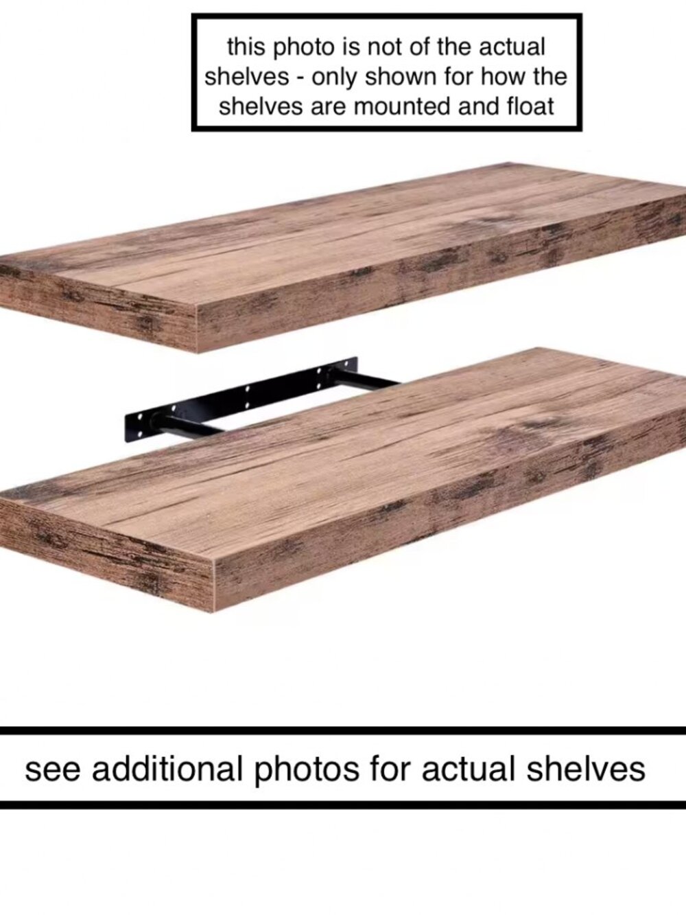 2 Foating Shelves - distressed wood finish